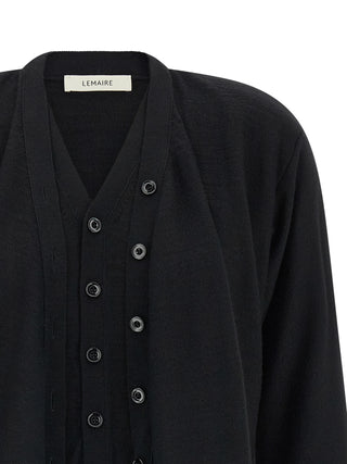 Black Wool Cardigan