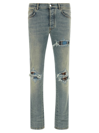 Blue Cotton Skinny Jeans
