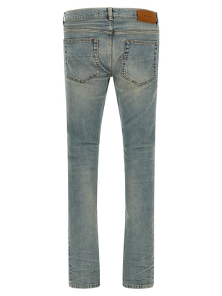 Blue Cotton Skinny Jeans