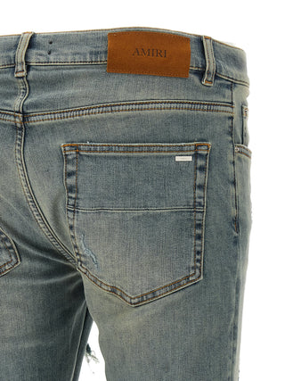 Blue Cotton Skinny Jeans