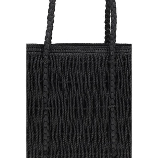 Black Raffia Shoulder Bag