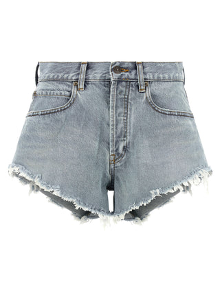 Blue Cotton Bermuda Shorts