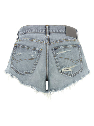 Blue Cotton Bermuda Shorts