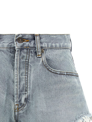 Blue Cotton Bermuda Shorts