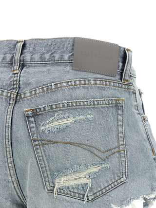 Blue Cotton Bermuda Shorts