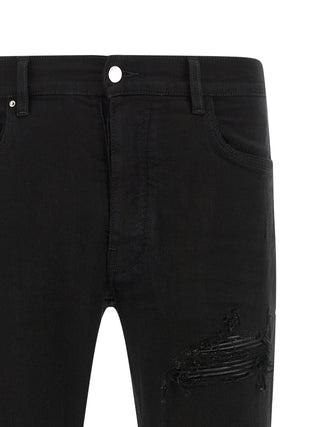 Black Cotton Slim Fit Jeans