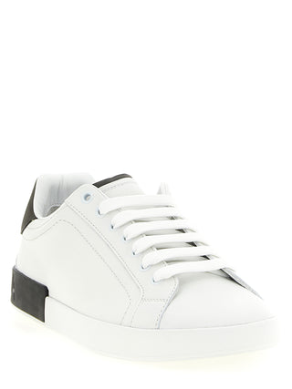 White Calfskin Low Top Sneakers