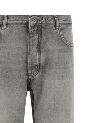 Gray Cotton Relaxed Fit Jeans