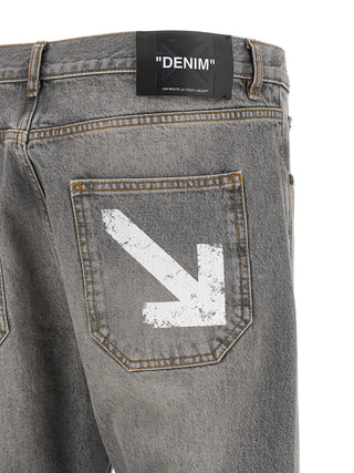 Gray Cotton Relaxed Fit Jeans