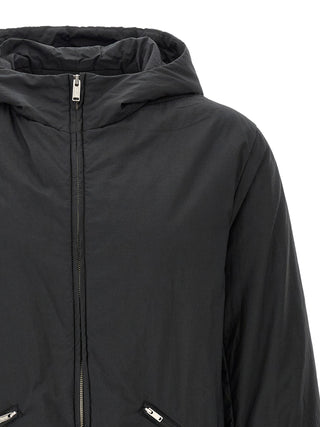 Black Cotton Full-Length Jacket