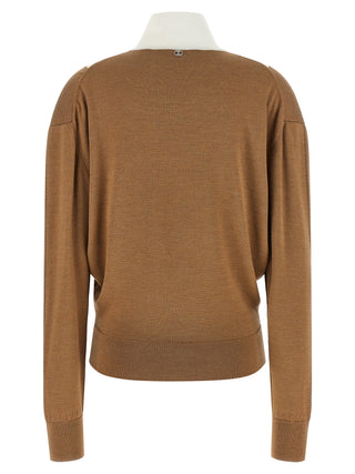 Beige Virgin Wool Cardigan