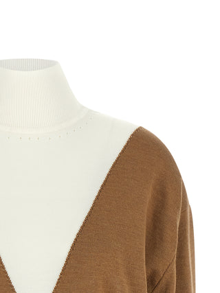 Beige Virgin Wool Cardigan