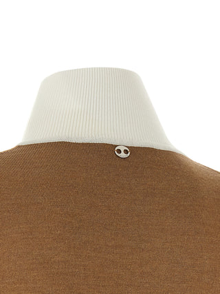 Beige Virgin Wool Cardigan