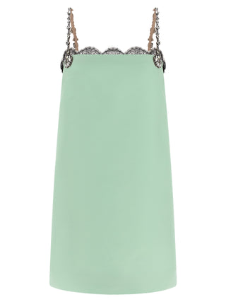 Bicolor Virgin Wool Short Dress