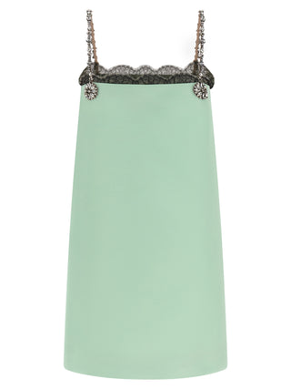 Bicolor Virgin Wool Short Dress
