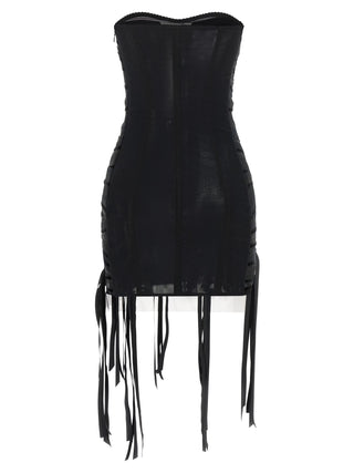 Black Polyamide Short Dress