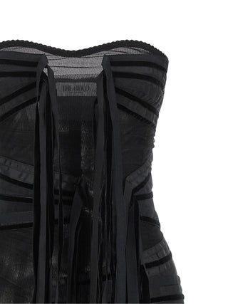 Black Polyamide Short Dress