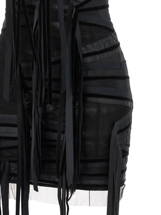 Black Polyamide Short Dress