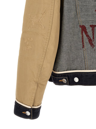 Beige Cotton Denim Jacket