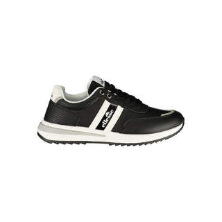 Black Polyurethane Men's Sneakers