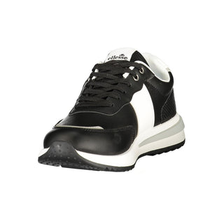 Black Polyurethane Men's Sneakers