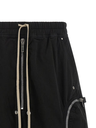 Black Cotton Bermuda Shorts