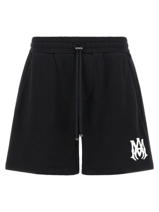 Black Cotton Bermuda Shorts