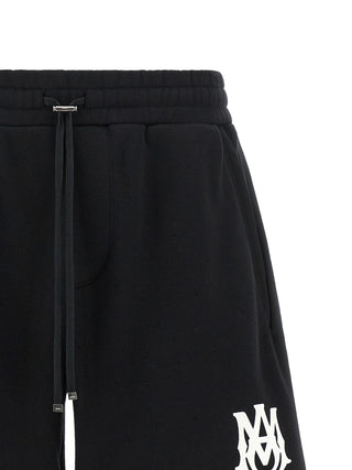 Black Cotton Bermuda Shorts