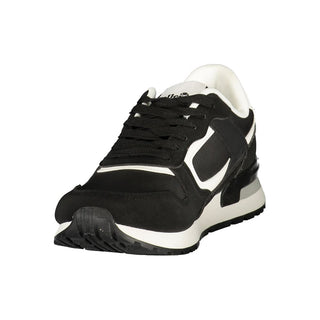 Black Polyester Men's Sneaker