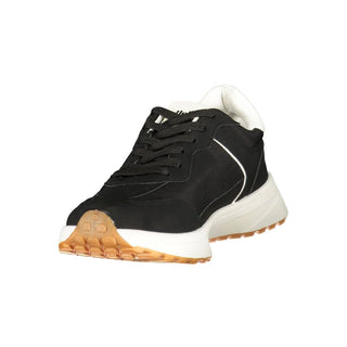 Black Polyester Men's Sneaker