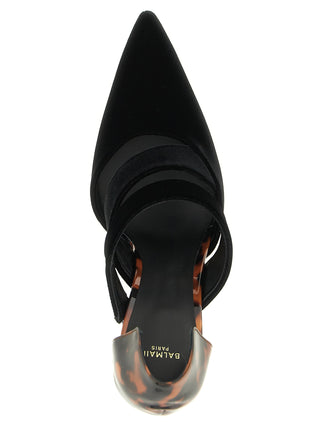 Black Viscose High Heel Pumps