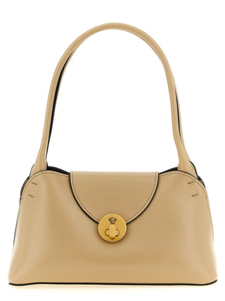 Beige Calfskin Shoulder Bag