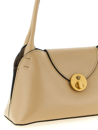 Beige Calfskin Shoulder Bag