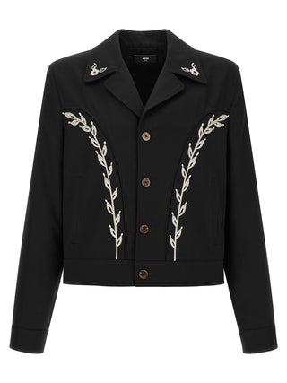 Black Polyester Full-Length Jacket