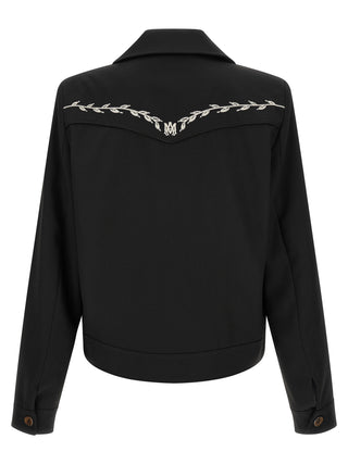 Black Polyester Full-Length Jacket