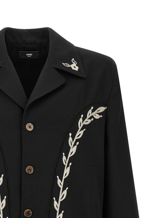 Black Polyester Full-Length Jacket