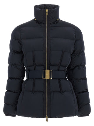 Black Polyester Full-Length Jacket