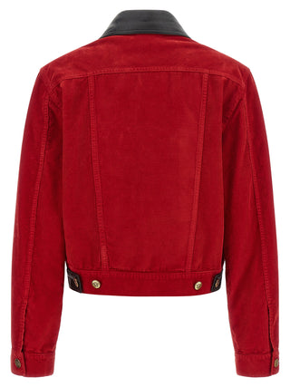 Red Cotton Full-Length Jacket
