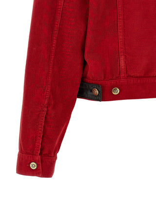 Red Cotton Full-Length Jacket
