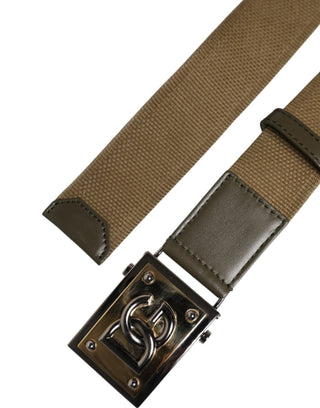 Men Military Green DG Logo Plaque Buckle Belt
