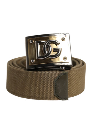 Men Military Green DG Logo Plaque Buckle Belt