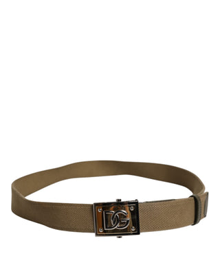 Men Military Green DG Logo Plaque Buckle Belt