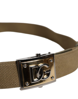Men Military Green DG Logo Plaque Buckle Belt