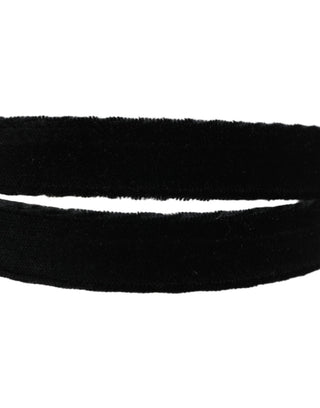 Men Black Velvet Gold Tone Metal Buckle Belt