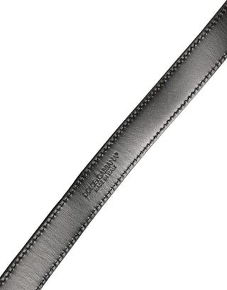 Black Canvas Leather Gold Metal Buckle Belt