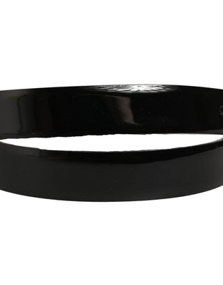 Black Classic Leather Gold Tone Buckle Belt