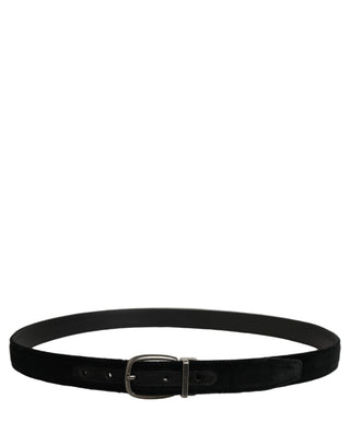 Black Cotton Metal Buckle Classic Men Belt