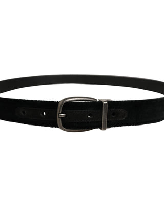 Black Cotton Metal Buckle Classic Men Belt