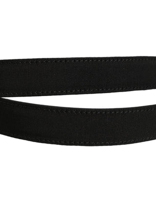 Black Classic Leather Silver Tone Buckle Belt