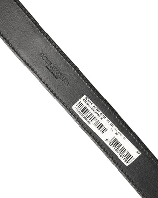 Dark Gray Leather Metal Buckle Classic Belt